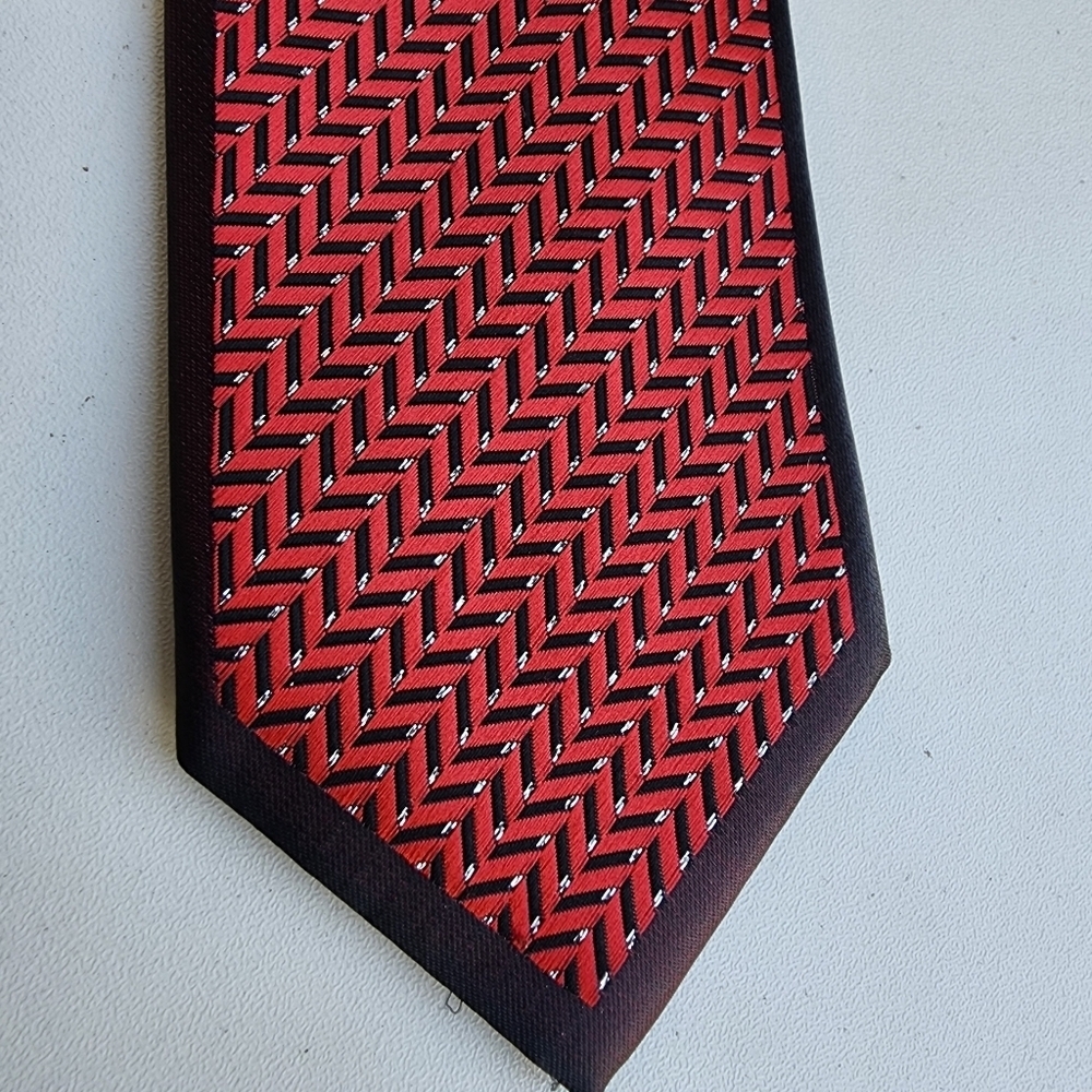 G. Faricetti Burgundy Red Silver Glitter Men’s Tie Necktie